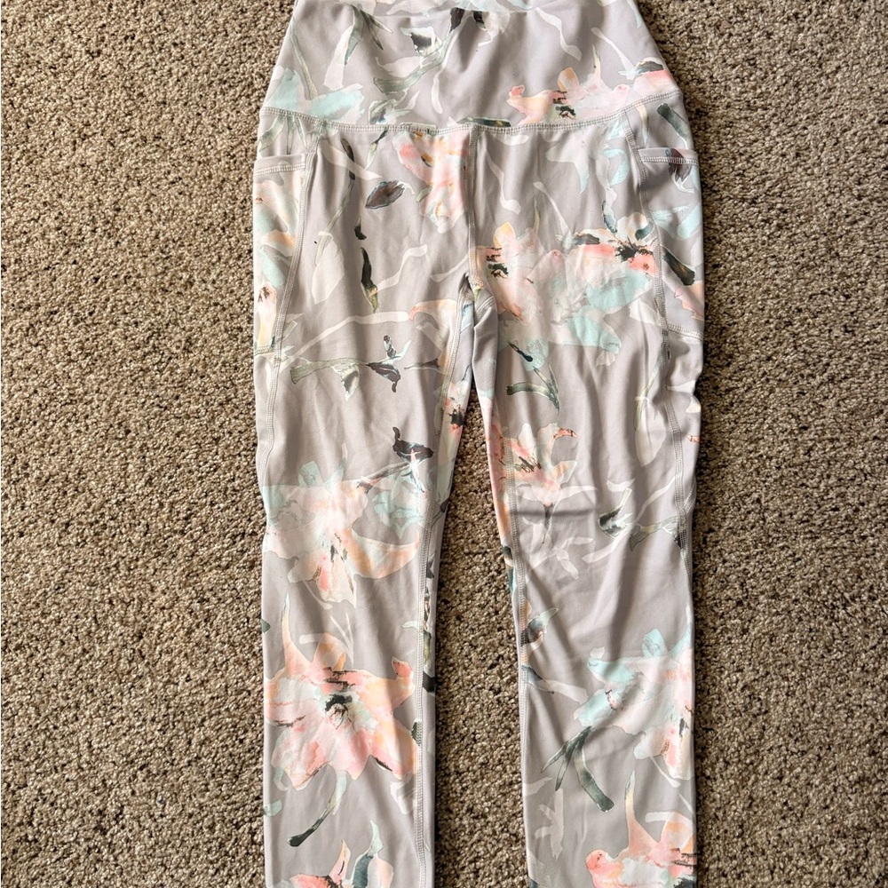 RBX Kids Leggings with Pastel Floral Design